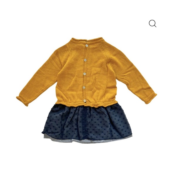 Yellow and Blue Kids Casual Dress by boutique brand Message In A Bottle - Picture 6 of 7
